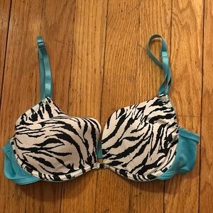 Y2K vintage Zebra Print Bra 36C